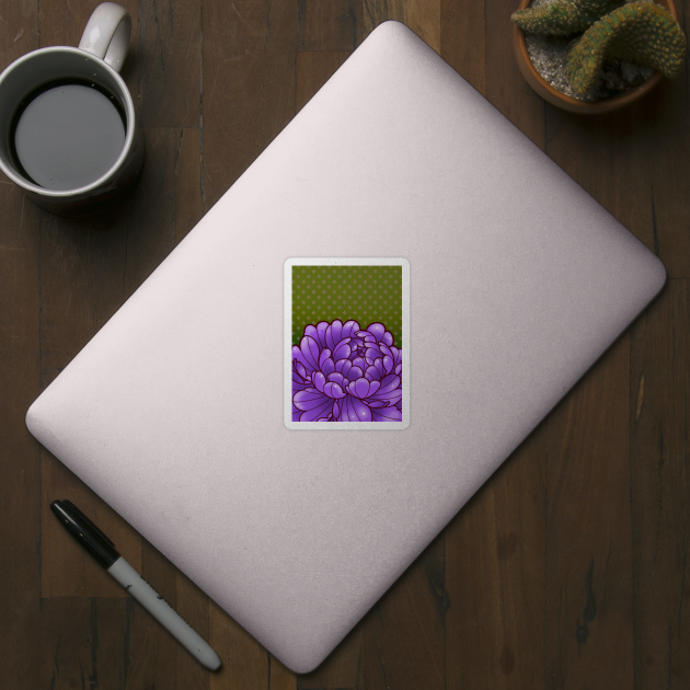 purple peony with nostalgic 80s wallpaper background by weilertsen